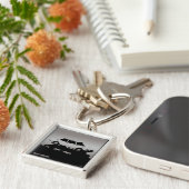 Saab 99ターボのkeychain -暗闇の銀 キーホルダー (側面)