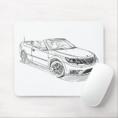 Saab 9-3変換2008 マウスパッド (マウス)