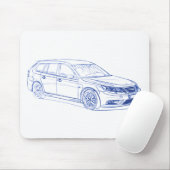 Saab 9-3 Combi 2009年 マウスパッド (マウス)