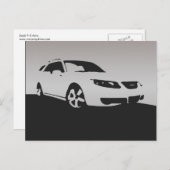 Saab 9-5の航空機の前部-木炭背景の灰色 ポストカード (正面/裏面)