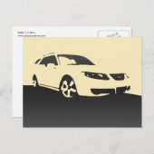Saab 9-5エアロフロント – クリームの背景に炭 ポストカード (正面/裏面)
