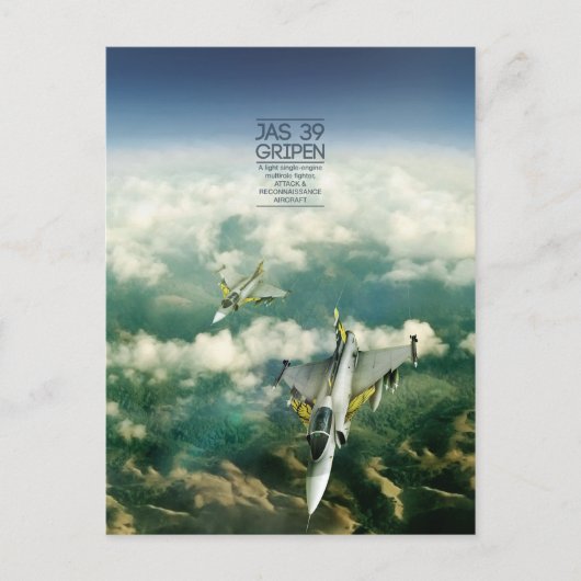 Saab JAS 39グリンペン葉書 ポストカード (正面)
