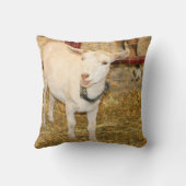 Saanenの開いたdoelingヤギの口 クッション (裏面)