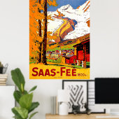 Saas – 料金、スイスの村、ヴィンテージ旅行 ポスター (ホームオフィス)