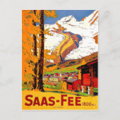 Saas – 料金、スイスの村、ヴィンテージ旅行 ポストカード (正面)