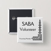 SABAのボランティア、創立会員 缶バッジ (正面&裏面)