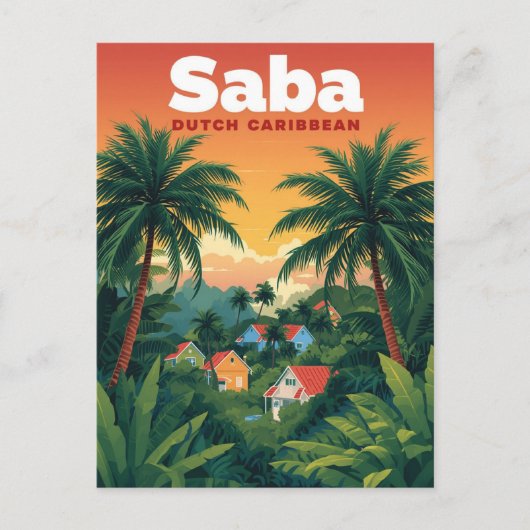 Saba Travel Dutch Caribbean ポストカード (正面)