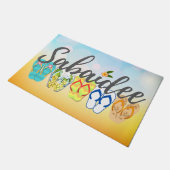 Sabaidee Lao Welcome Doormat - Flipflops ドアマット (アングル)