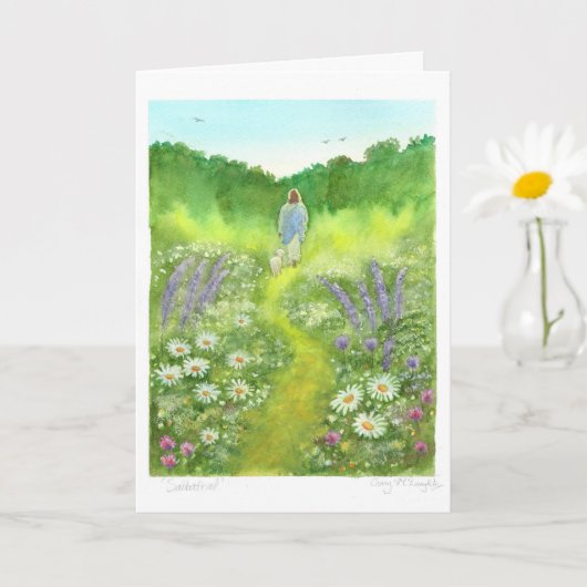 'Sabbatical' Watercolour Art Card, left blank カード (小さな植物)