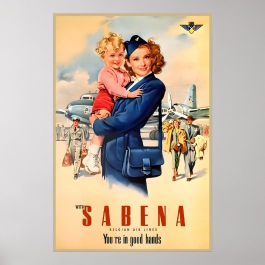 Sabena Airlines Audrey Hepburn New Retro ポスター (正面)