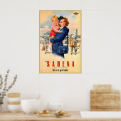 Sabena Airlines Audrey Hepburn New Retro ポスター (キッチン)