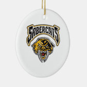 Sabercatsの青年フットボール及び応援 セラミックオーナメント (右)