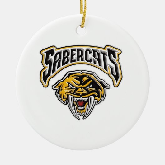 Sabercatsの青年フットボール及び応援 セラミックオーナメント (正面)