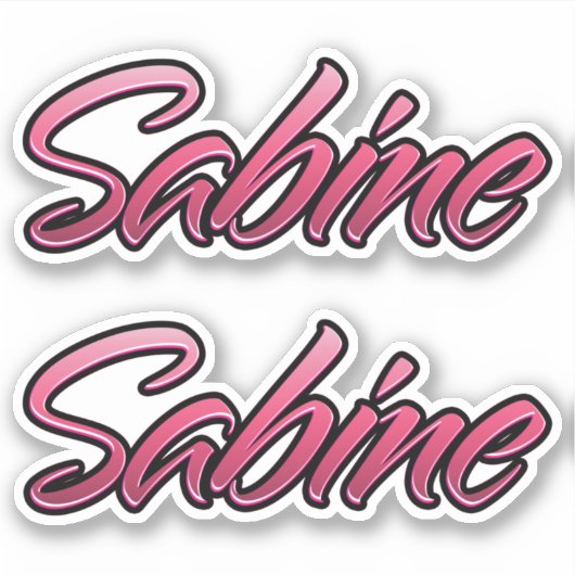 Sabine faded pink Aufkleber Sticker Stickerset シール (正面)