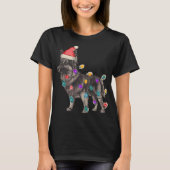 SABLE GERMAN SHEPHERD WITH SANTA CLAUS HAT CHRISTM Tシャツ (正面)