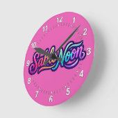 Sable Noon - ベーシックロゴ ラウンド壁時計 (傾斜)