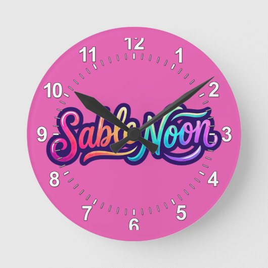 Sable Noon - ベーシックロゴ ラウンド壁時計 (正面)