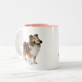 Sable Sheltie Wine Humor Gift ツートーンマグカップ (正面左)