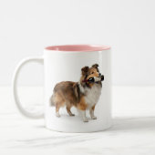Sable Sheltie Wine Humor Gift ツートーンマグカップ (左)