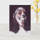 Sable/White Cockerスパニエル犬グリーティングカード カード (黄色い花)