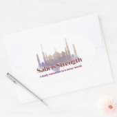 Sabr is Strength騒々しい世界で毎日リマインダー 楕円形シール (封筒)