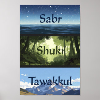 Sabr, Shukr, Tawakkul | Modern Muslim Home Gift Po ポスター