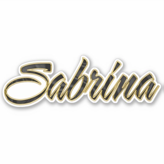 Sabrina black gold Lettering Aufkleber Sticker シール (正面)