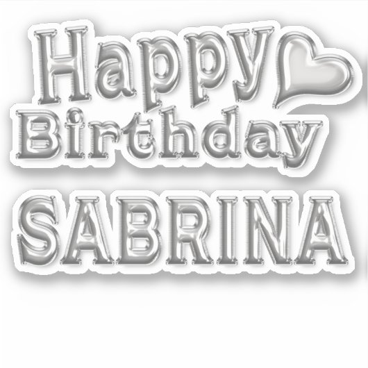 Sabrina Happy Birthday silver Aufkleber Sticker シール (正面)