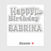 Sabrina Happy Birthday silver Aufkleber Sticker シール (シート)