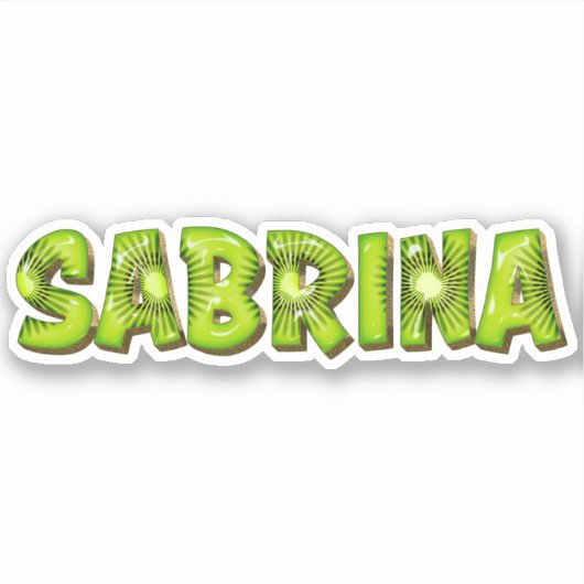 Sabrina Name Kiwi Design Aufkleber Sticker シール (正面)