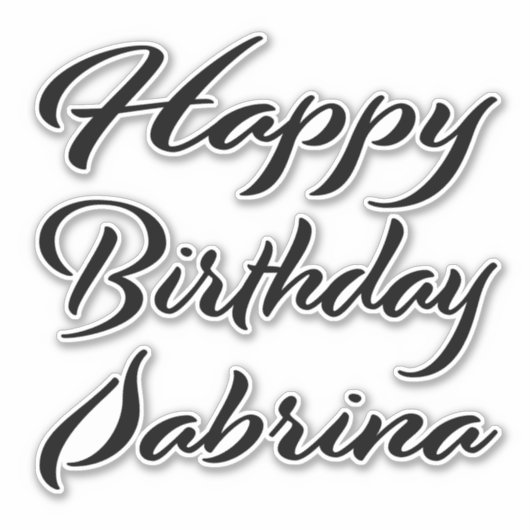 Sabrina Name Vorname black Sticker Geburtstag シール (正面)