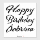 Sabrina Name Vorname black Sticker Geburtstag シール (シート)