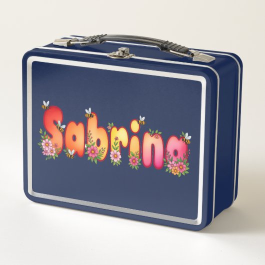 Sabrina- Personalized Bee Lunch Box メタルランチボックス (正面)