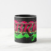 Sabrina Vorname Name Graffiti red green Tasse マグカップ (中央)