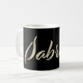 Sabrina white gold Handwriting Tasse Kaffeetasse コーヒーマグカップ (正面左)