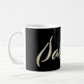 Sabrina white gold Handwriting Tasse Kaffeetasse コーヒーマグカップ (左)