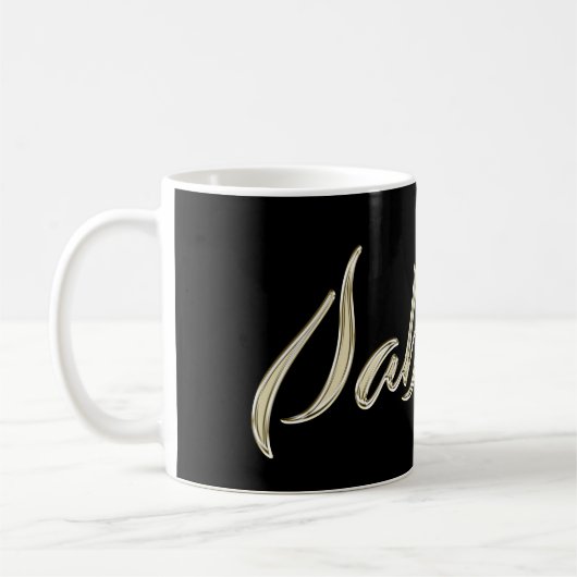 Sabrina white gold Handwriting Tasse Kaffeetasse コーヒーマグカップ (左)