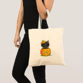 Sac a bonbonbon d'halloween – チャットダンスシトルイユ トートバッグ (正面(商品))