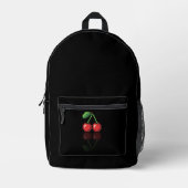 Sac à dos Cerise pixel rouge noir sobre  プリントバックパック (正面)