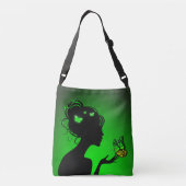 Sac Ajustable La femme papillons verts クロスボディバッグ (裏面)