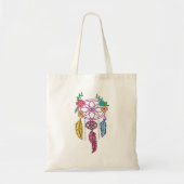 sac avec attrape rêves en couleurs トートバッグ (正面)