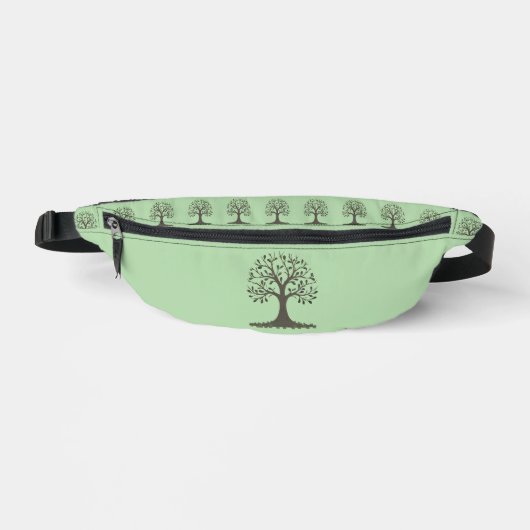 🌳 Sac Banane Arbre de Vie Vert Pâle Sacoche ファニーパック (正面)