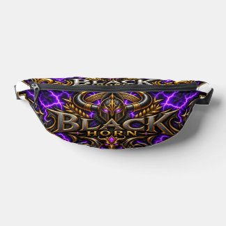 Sac banane Black Horn – Éclairs violets et motif t ファニーパック