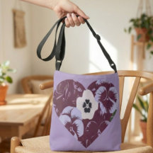 Sac Bandoulière Cœur Violet 