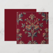 Sac broderie medievale fleurie en rouge bordeaux シーズンカード (正面/裏面)