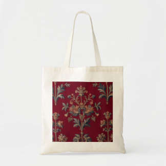 Sac broderie medievale fleurie en rouge bordeaux トートバッグ