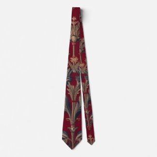 Sac broderie medievale fleurie en rouge bordeaux ネクタイ