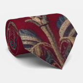 Sac broderie medievale fleurie en rouge bordeaux ネクタイ (ロール)