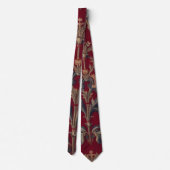 Sac broderie medievale fleurie en rouge bordeaux ネクタイ (裏面)
