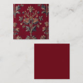 Sac broderie medievale fleurie en rouge bordeaux ノートカード (正面/裏面)